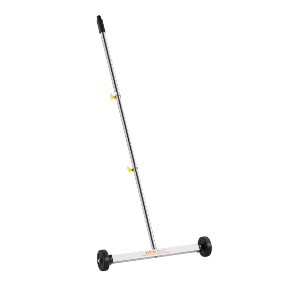 VEVOR Magnetic Sweeper with Wheels, 17 inch, 10 lbs Load Capacity, Lightweight Magnetic Pickup Sweeper with Adjustable Handle, Pick Up Nails and Screws, Easy Cleanup for Garages, Roofing Projects