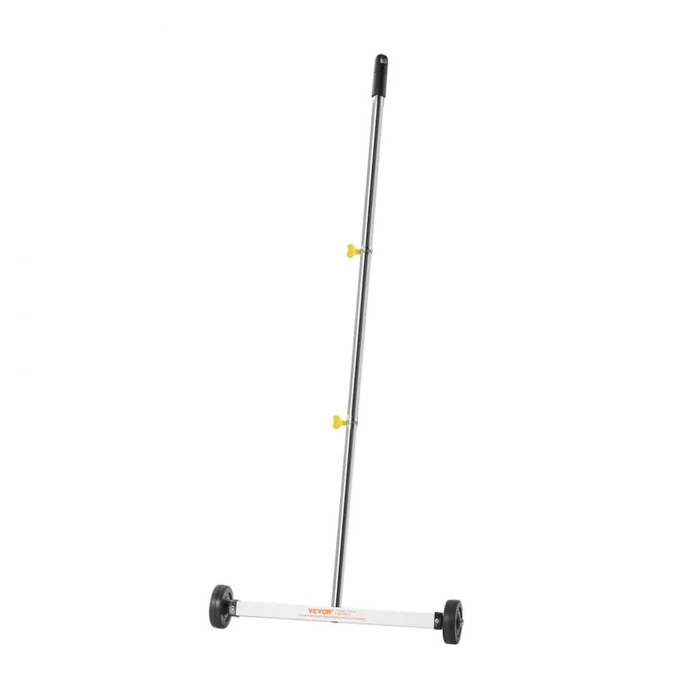 VEVOR Magnetic Sweeper with Wheels, 17 inch, 10 lbs Load Capacity, Lightweight Magnetic Pickup Sweeper with Adjustable Handle, Pick Up Nails and Screws, Easy Cleanup for Garages, Roofing Projects
