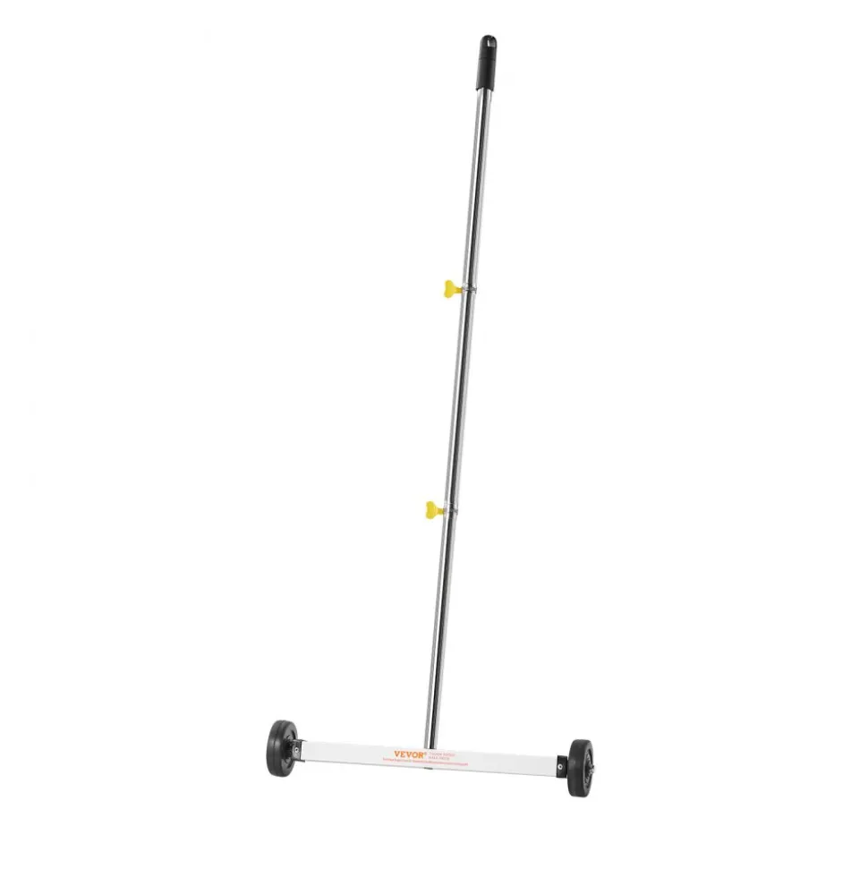 VEVOR Magnetic Sweeper with Wheels, 17 inch, 10 lbs Load Capacity, Lightweight Magnetic Pickup Sweeper with Adjustable Handle, Pick Up Nails and Screws, Easy Cleanup for Garages, Roofing Projects
