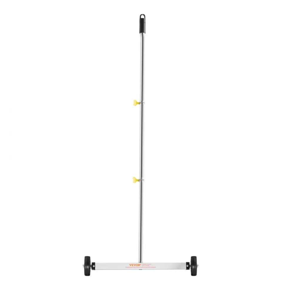 VEVOR Magnetic Sweeper with Wheels, 17 inch, 10 lbs Load Capacity, Lightweight Magnetic Pickup Sweeper with Adjustable Handle, Pick Up Nails and Screws, Easy Cleanup for Garages, Roofing Projects