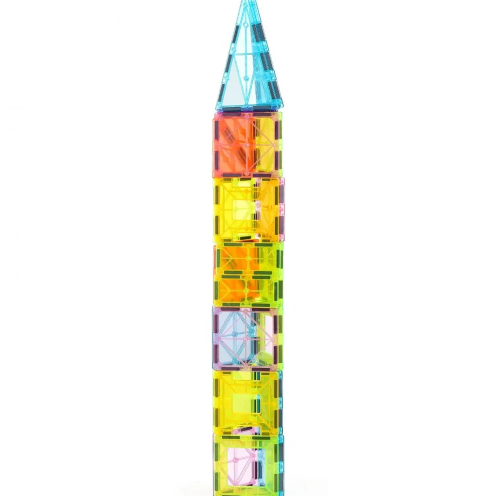 VEVOR Magnetic Tiles, 32 PCS Magnetic Building Blocks for Kids, Magnet Building Set with Storage Bag, STEM Sensory Educational Construction Stacking Toys Gift for Toddlers Boys and Girls 3+ Year Old