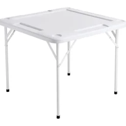 VEVOR Mahjong Table, 4 Player Folding Domino Table with Wear-Resistant Green Tabletop, Portable Square Card Table with 4 Cup Holders & 4 Chip Trays for Mahjong Poker Puzzles, 35.4 x 35.4-inch