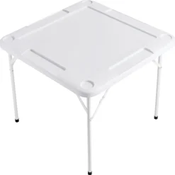 VEVOR Mahjong Table, 4 Player Folding Domino Table with Wear-Resistant Green Tabletop, Portable Square Card Table with 4 Cup Holders & 4 Chip Trays for Mahjong Poker Puzzles, 35.4 x 35.4-inch