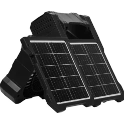 VEVOR 20000mAh Rechargeable Solar Fan with LED Lantern, 8 inch Portable Fan Cordless with 7W Foldable Solar Panel, 5-Speed& Timer& Quiet,USB Battery Powered for Camping Tent Worksite Office Desk
