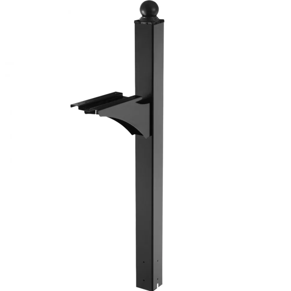 VEVOR Mailbox Post, 56 x 4 x 4 Inches, Aluminum In-Ground Mounting Mail Box Stand with Universal Plate Bracket, Heavy Duty Metal Post Sleeve Kit for Outside Curbside Residential, Powder Coated Black