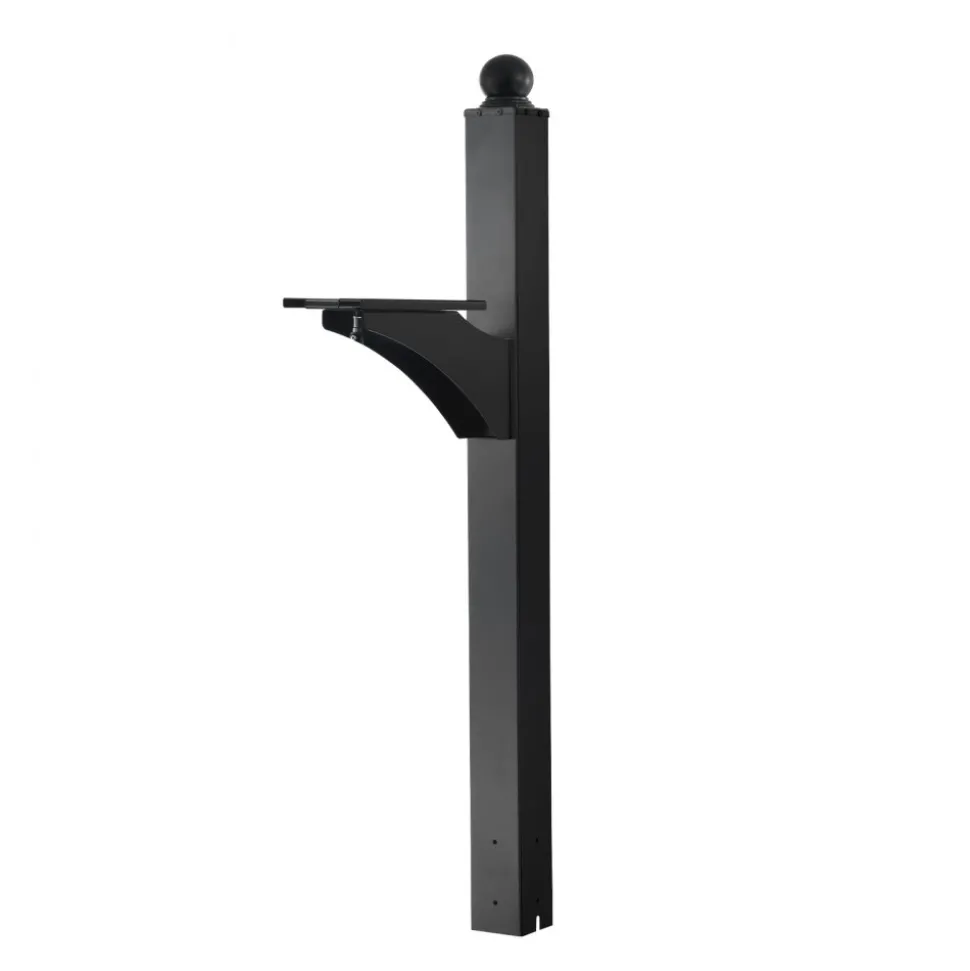 VEVOR Mailbox Post, 56 x 4 x 4 Inches, Aluminum In-Ground Mounting Mail Box Stand with Universal Plate Bracket, Heavy Duty Metal Post Sleeve Kit for Outside Curbside Residential, Powder Coated Black
