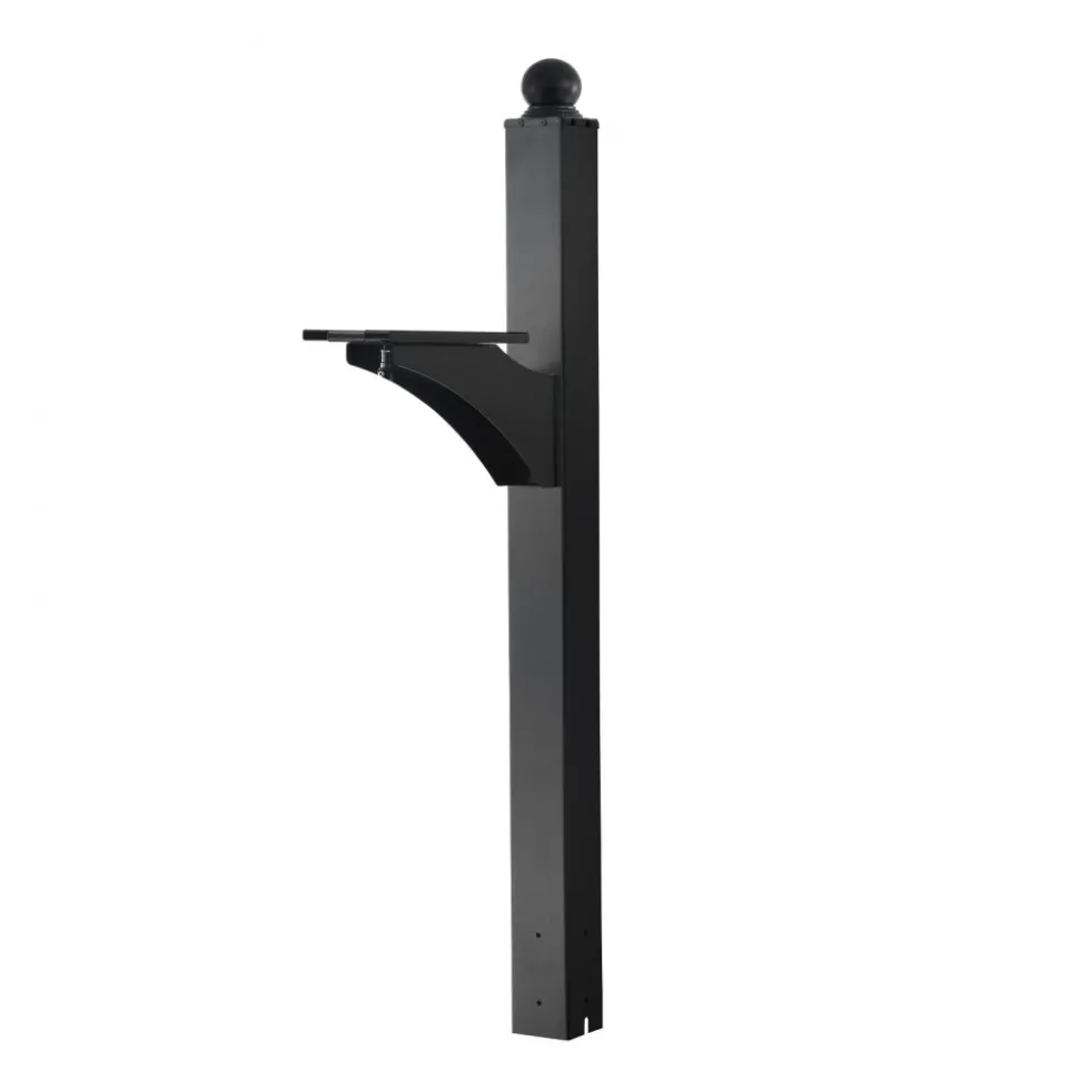 VEVOR Mailbox Post, 56 x 4 x 4 Inches, Aluminum In-Ground Mounting Mail Box Stand with Universal Plate Bracket, Heavy Duty Metal Post Sleeve Kit for Outside Curbside Residential, Powder Coated Black