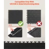 VEVOR Male Garage Floors Transition Edge Kit, 12 Edges and 4 Corners, Sturdy PVC Interlocking Modular Garage Floor Edging Slip-resistant, Compatible Only with VEVOR 4-Sided Interlocking Mats, Black