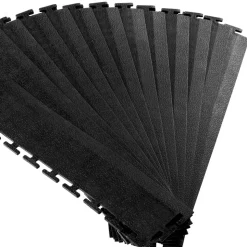VEVOR Male Garage Floors Transition Edge Kit, 12 Edges and 4 Corners, Sturdy PVC Interlocking Modular Garage Floor Edging Slip-resistant, Compatible Only with VEVOR 4-Sided Interlocking Mats, Black