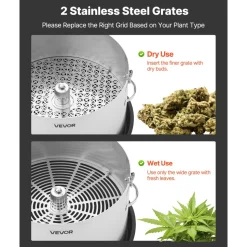 VEVOR Manual Bud Leaf Trimmer, 16 in Reaper Bowl Bud Trimmer with Stainless Steel Blades, Visual Cutting, Wet & Dry Hydroponic Cutting Machine with Tray, Twisted Spin Cut for Plant Buds Flowers