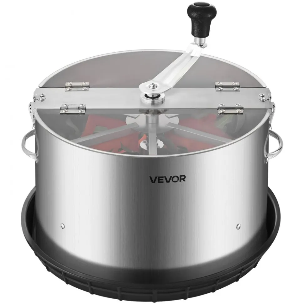 VEVOR Manual Bud Leaf Trimmer, 16 in Reaper Bowl Bud Trimmer with Stainless Steel Blades, Visual Cutting, Wet & Dry Hydroponic Cutting Machine with Tray, Twisted Spin Cut for Plant Buds Flowers