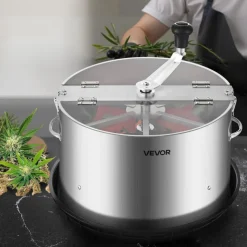 VEVOR Manual Bud Leaf Trimmer, 16 in Reaper Bowl Bud Trimmer with Stainless Steel Blades, Visual Cutting, Wet & Dry Hydroponic Cutting Machine with Tray, Twisted Spin Cut for Plant Buds Flowers