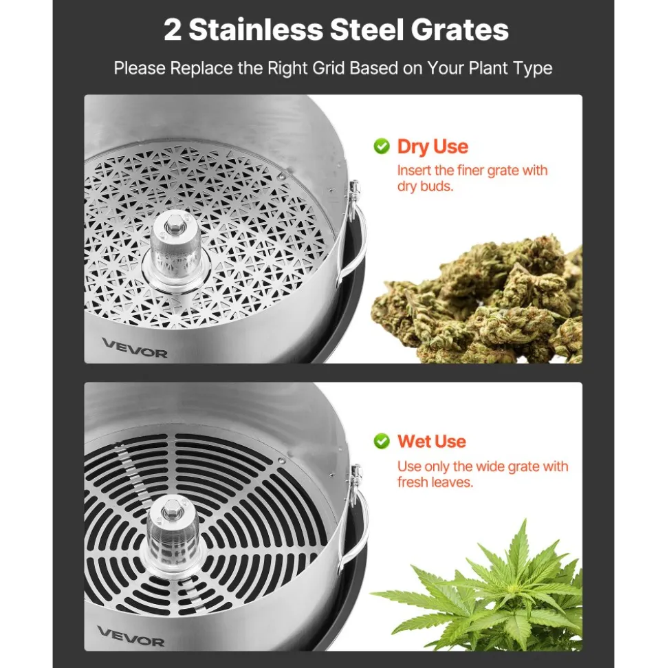 VEVOR Manual Bud Leaf Trimmer, 12 in Reaper Bowl Bud Trimmer with Stainless Steel Blades, Visual Cutting , Wet & Dry Hydroponic Cutting Machine with Tray, Twisted Spin Cut for Plant Buds Flowers