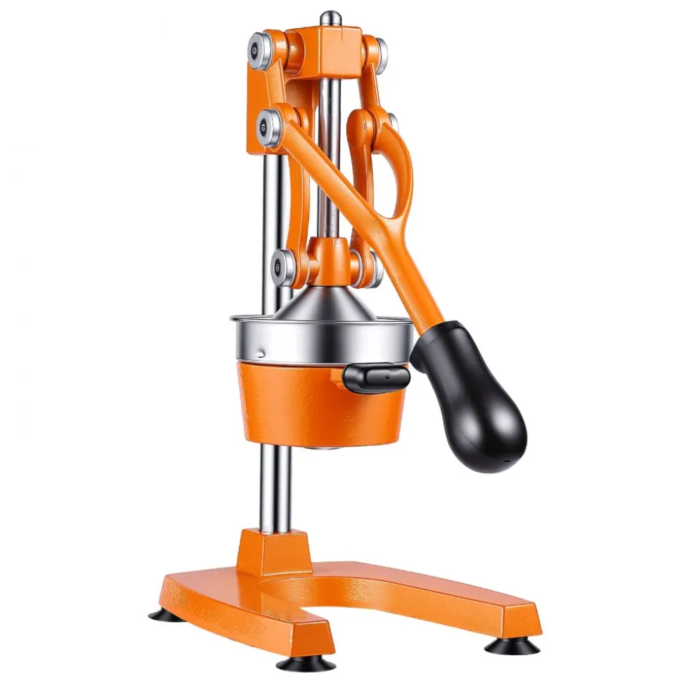 VEVOR Manual Citrus Juicer, 15" Tall Hand Press Orange Juicer, Manual Fresh Juice Extractor for Lemon Pomegranate Grapefruit, Heavy-Duty Cast Iron, Easy to Clean, Home & Commercial Use, Orange