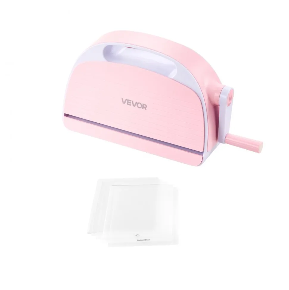 VEVOR Manual Die Cutting and Embossing Machine, 9" Opening, Portable Die Cut Machine with Cutting Plates, Ergonomic Handle, Easy to Store, for Arts and Crafts, Scrapbooking, Card Making, Crafting