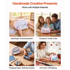 VEVOR Manual Die Cutting and Embossing Machine, 9" Opening, Portable Die Cut Machine with Cutting Plates, Ergonomic Handle, Easy to Store, for Arts and Crafts, Scrapbooking, Card Making, Crafting
