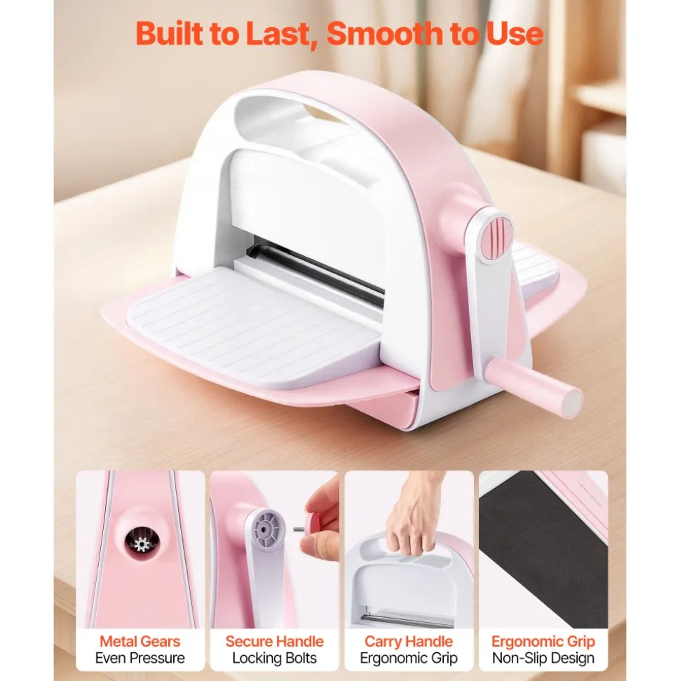 VEVOR Manual Die Cutting and Embossing Machine, 6" Opening, Portable Die Cut Machine Set with Cutting Dies, Embossing Folders, Paper Sheets, Cutting Plates, for Scrapbooking, Card Making, Crafting