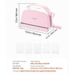 VEVOR Manual Die Cutting and Embossing Machine, 6" Opening, Portable Die Cut Machine with Cutting Plates, Ergonomic Handle, Easy to Store, for Arts and Crafts, Scrapbooking, Card Making, Crafting