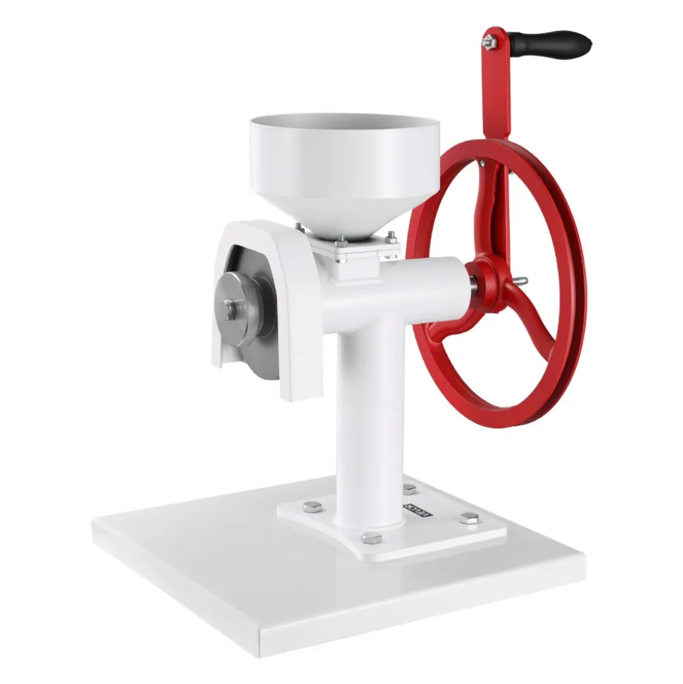 VEVOR Manual Grain Mill with Flywheel, Hand-Crank Corn Grinder, Heavy-Duty Carbon Steel Wheat Grinding Mill with Adjustable Fineness & 0.53 Gallon Hopper for Grains Spices Coffee Beans Nuts