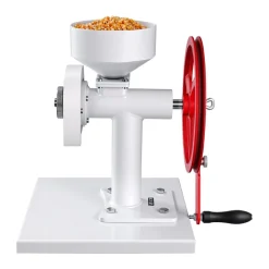 VEVOR Manual Grain Mill with Flywheel, Hand-Crank Corn Grinder, Heavy-Duty Carbon Steel Wheat Grinding Mill with Adjustable Fineness & 0.53 Gallon Hopper for Grains Spices Coffee Beans Nuts