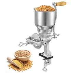 VEVOR Manual Grain Mill with High Hopper, Hand-Crank Corn Grinder, Heavy Duty Cast Iron Wheat Grinding Mill with Stable Table Clamp for Grains Spices Coffee Beans Nuts