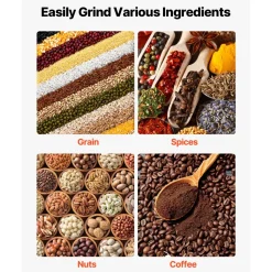 VEVOR Manual Grain Mill with High Hopper, Hand-Crank Corn Grinder, Heavy Duty Cast Iron Wheat Grinding Mill with Stable Table Clamp for Grains Spices Coffee Beans Nuts