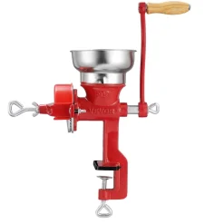 VEVOR Manual Grain Mill with Low Hopper, Hand-Crank Corn Grinder, Heavy Duty Cast Iron Wheat Grinding Mill with Stable Table Clamp & Dust Cover for Grains Spices Coffee Beans Nuts