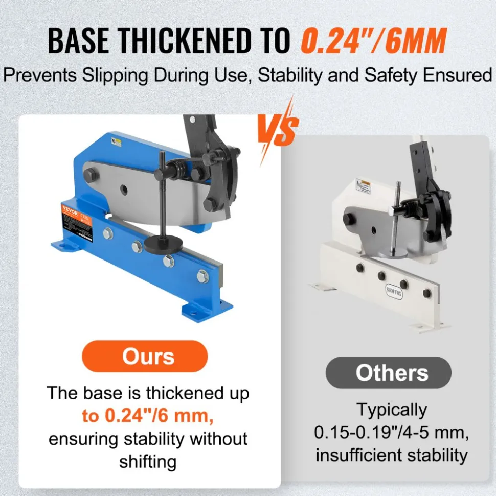 VEVOR 12" Manual Hand Plate Shear for Metal Sheet Processing, HS-12 Benchtop Cutter with Q235 Material, for Crafts Thick Steel Crafting, Heavy Duty Roll Press Machine for Builders, DIY Enthusiasts