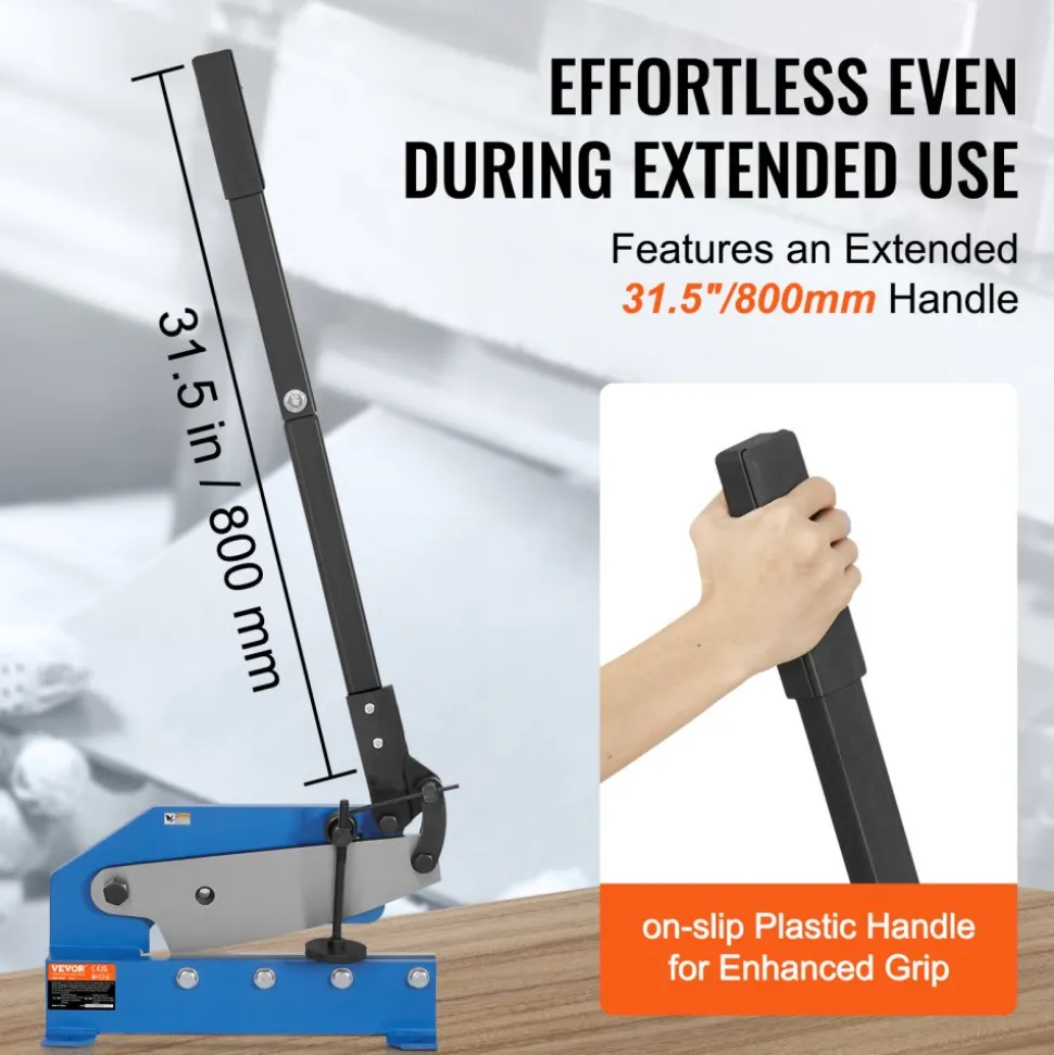 VEVOR 12" Manual Hand Plate Shear for Metal Sheet Processing, HS-12 Benchtop Cutter with Q235 Material, for Crafts Thick Steel Crafting, Heavy Duty Roll Press Machine for Builders, DIY Enthusiasts