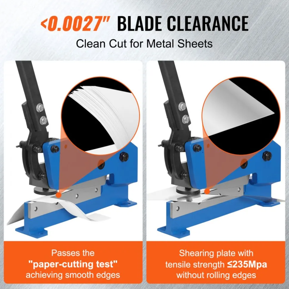 VEVOR 12" Manual Hand Plate Shear for Metal Sheet Processing, HS-12 Benchtop Cutter with Q235 Material, for Crafts Thick Steel Crafting, Heavy Duty Roll Press Machine for Builders, DIY Enthusiasts