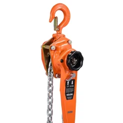 VEVOR Manual Lever Chain Hoist, 1-1/2T 3300LBS Capacity Heavy Duty Come Along, 20FT Lift G80 Alloy Steel Chain With Dual Pawl Mechanical Brake,360°Rotating Hooks, for Warehouse Construction Garage