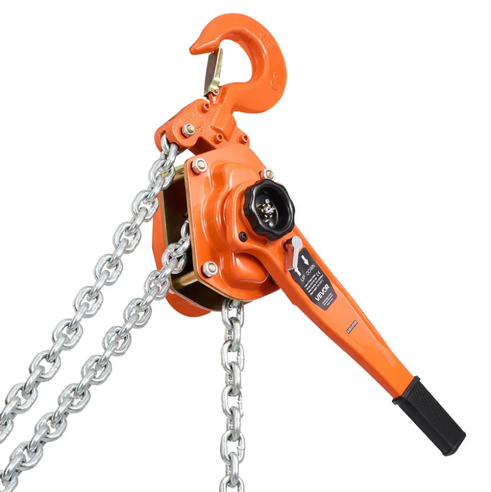VEVOR Manual Lever Chain Hoist, 6T 13200LBS Capacity Heavy Duty Come Along, 10FT Lift G80 Alloy Steel Chain With Dual Pawl Mechanical Brake,360°Rotating Hooks, for Warehouse Construction Garage