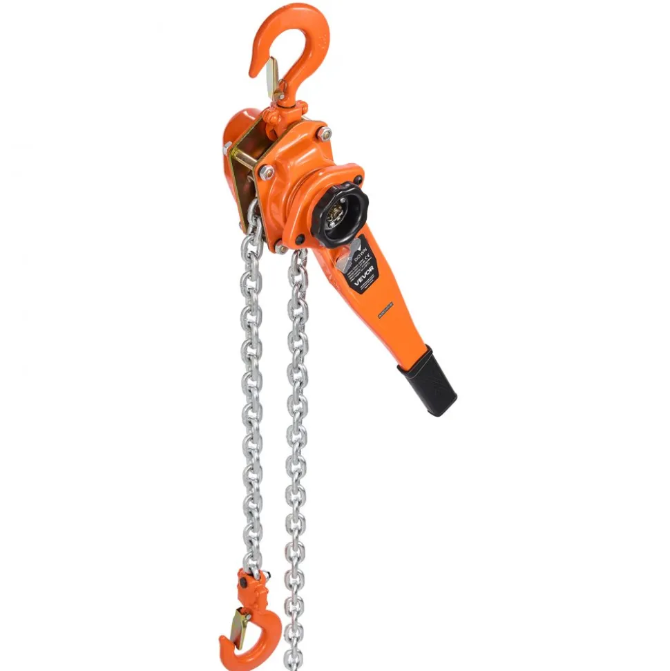 VEVOR Manual Lever Chain Hoist, 1-1/2T 3300LBS Capacity Heavy Duty Come Along, 10FT Lift G80 Alloy Steel Chain With Dual Pawl Mechanical Brake,360°Rotating Hooks, for Warehouse Construction Garage