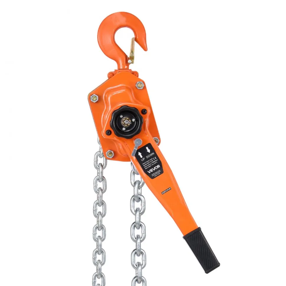 VEVOR Manual Lever Chain Hoist, 3T 6600LBS Capacity Heavy Duty Come Along, 10FT Lift G80 Alloy Steel Chain With Dual Pawl Mechanical Brake,360°Rotating Hooks, for Warehouse Construction Garage