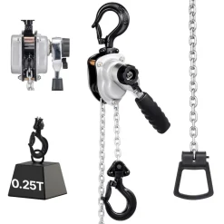 VEVOR Manual Lever Chain Hoist, 1/2T 1100LBS Capacity Heavy Duty Come Along, 10FT Lift G80 Alloy Steel Chain With Dual Pawl Mechanical Brake,360°Rotating Hooks, for Warehouse Construction Garage