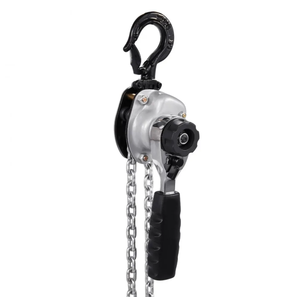 VEVOR Manual Lever Chain Hoist, 1/2T 1100LBS Capacity Heavy Duty Come Along, 20FT Lift G80 Alloy Steel Chain With Dual Pawl Mechanical Brake,360°Rotating Hooks, for Warehouse Construction Garage