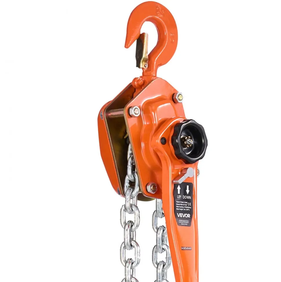VEVOR Manual Lever Chain Hoist, 3T 6600LBS Capacity Heavy Duty Come Along, 20FT Lift G80 Alloy Steel Chain With Dual Pawl Mechanical Brake,360°Rotating Hooks, for Warehouse Construction Garage