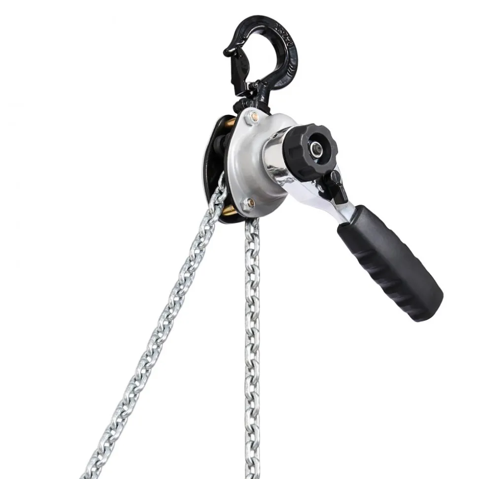 VEVOR Manual Lever Chain Hoist, 1/2T 1100LBS Capacity Heavy Duty Come Along, 5FT Lift G80 Alloy Steel Chain With Dual Pawl Mechanical Brake,360°Rotating Hooks, for Warehouse Construction Garage
