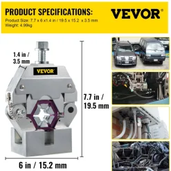 VEVOR Manually Operated AC Hose Crimper Hydra-Krimp 71550 Manual AC Hose Crimper Kit Air Conditioning Repair Handheld AC Hose Crimping Tool with 4 Dies