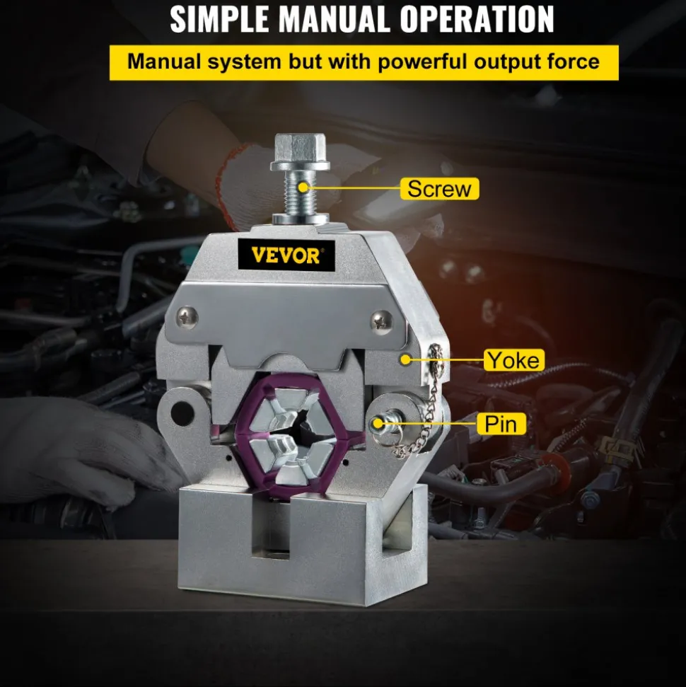 VEVOR Manually Operated AC Hose Crimper Hydra-Krimp 71550 Manual AC Hose Crimper Kit Air Conditioning Repair Handheld AC Hose Crimping Tool with 4 Dies
