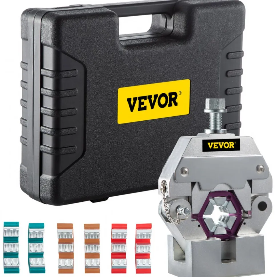 VEVOR Manually Operated AC Hose Crimper Hydra-Krimp 71550 Manual AC Hose Crimper Kit Air Conditioning Repair Handheld AC Hose Crimping Tool with 4 Dies
