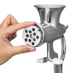VEVOR Manual Meat Grinder, 304 Stainless Steel Hand Meat Grinder with Steel Table Clamp, Meat Mincer Sausage Maker with 1 Cutting Blade, 2 Cutting Plates, Sausage Tube for Beef Pork Pepper Mushroom