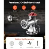 VEVOR Manual Meat Grinder, 304 Stainless Steel Hand Meat Grinder with Suction Cup + Steel Table Clamp, Meat Mincer Sausage Maker & 2 Cutting Plates, Sausage Tube, Grinding Head for Beef Pepper Cookie
