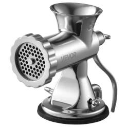 VEVOR Manual Meat Grinder, 304 Stainless Steel Hand Meat Grinder with Suction Cup + Steel Table Clamp, Meat Mincer Sausage Maker & 2 Cutting Plates, Sausage Tube, Grinding Head for Beef Pepper Cookie