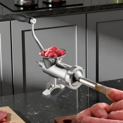 VEVOR Manual Meat Grinder, 304 Stainless Steel Hand Meat Grinder with Steel Table Clamp, Meat Mincer Sausage Maker & 2 Cutting Plates, Cookie Attachment, Sausage Tube for Beef Pepper Mushroom Cookie
