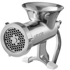 VEVOR Manual Meat Grinder, 304 Stainless Steel Hand Meat Grinder with Steel Table Clamp, Meat Mincer Sausage Maker & 2 Cutting Plates, Cookie Attachment, Sausage Tube for Beef Pepper Mushroom Cookie