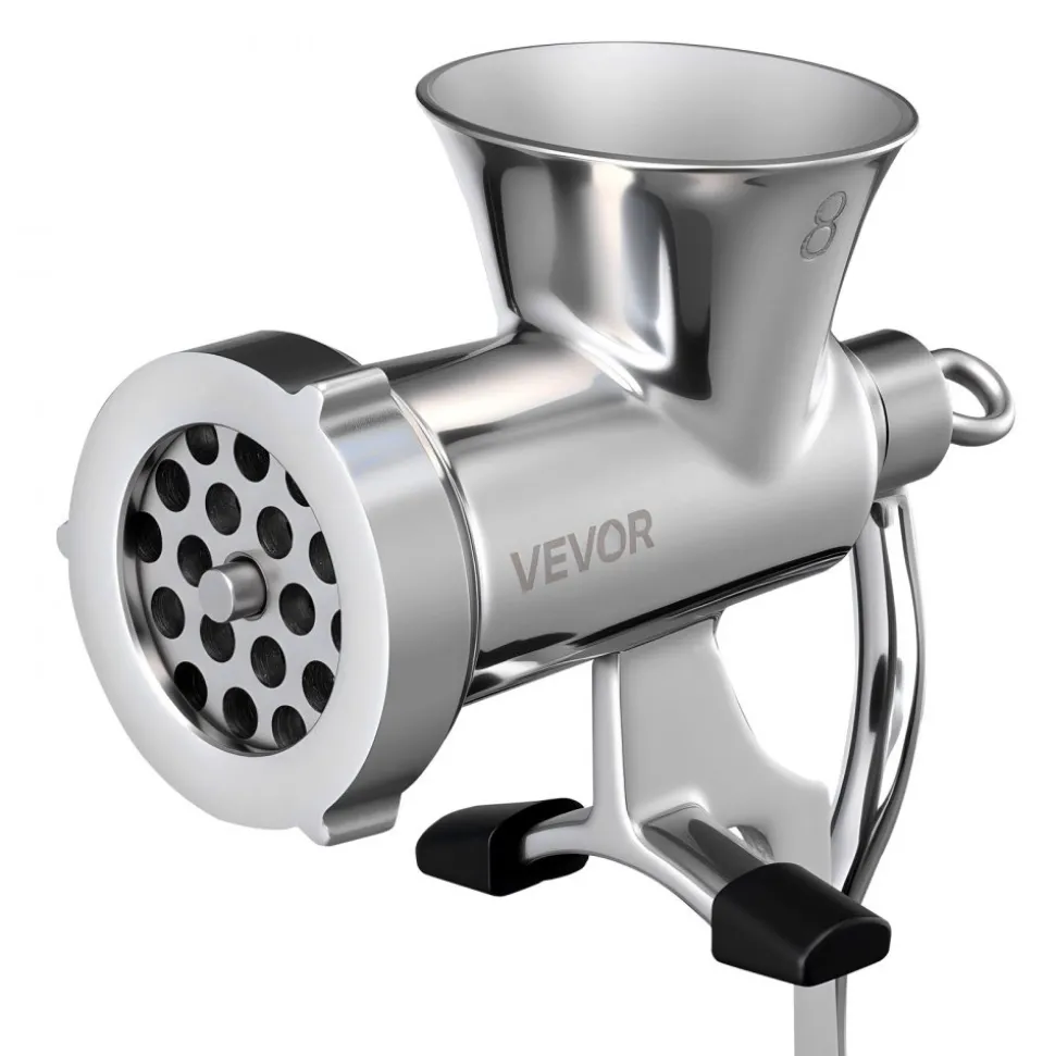 VEVOR Manual Meat Grinder, 304 Stainless Steel Hand Crank Meat Mincer with Steel Table Clamp, Sausage Stuffer with 2 Cutting Plates & Sausage Tube, Food Grinder for Beef Chili Pork Kitchen Tabletop