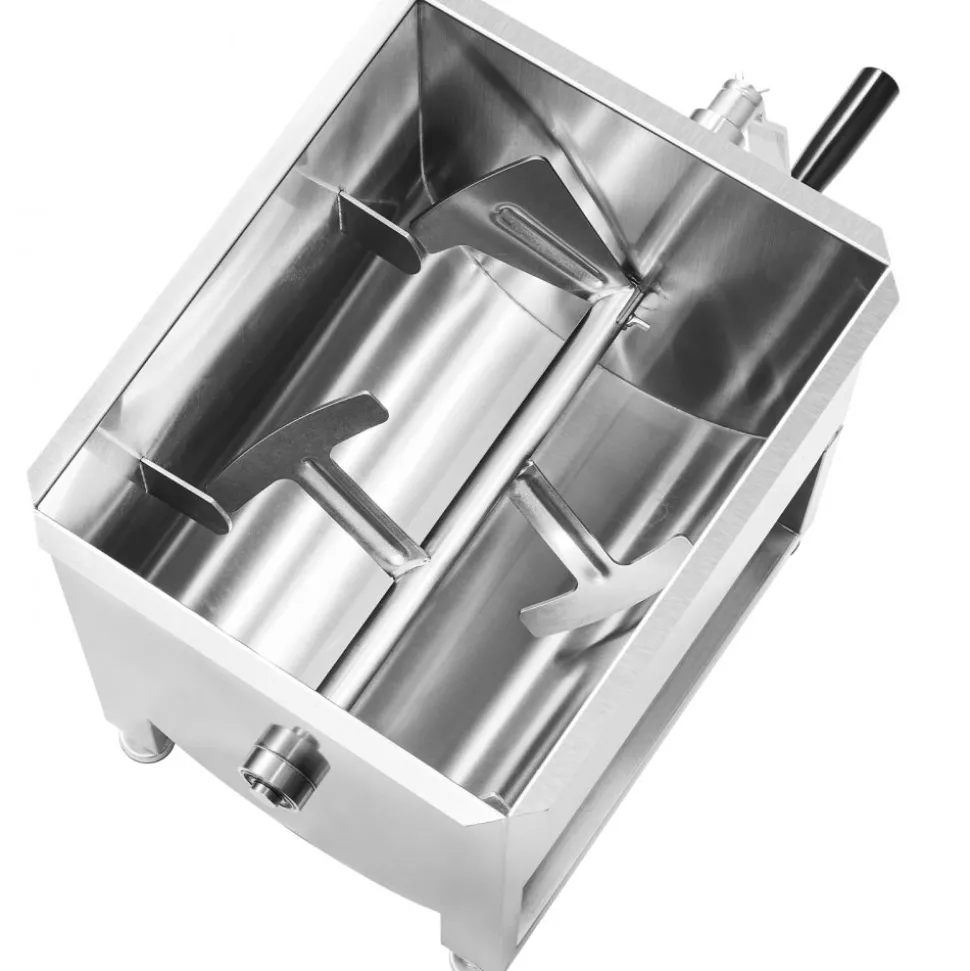 VEVOR Manual Meat Mixer, 30L Fixed Tank Meat Processing Equipment(Mixing Max 60LBS for Meat), Stainless Steel Meat Mixer, Sausage Mixer Machine with Lid Handle Gear Reducer, Ground Beef Hand Mixer