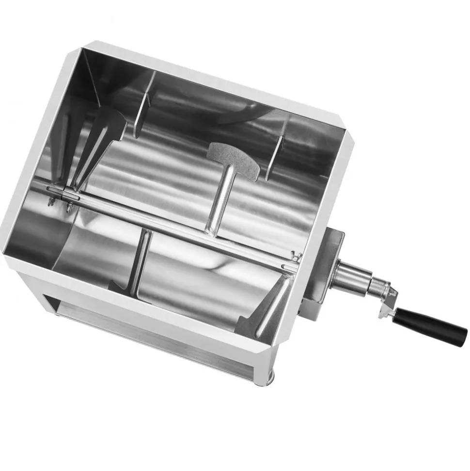 VEVOR Manual Meat Mixer, 30L Fixed Tank Meat Processing Equipment(Mixing Max 60LBS for Meat), Stainless Steel Meat Mixer, Sausage Mixer Machine with Lid Handle Gear Reducer, Ground Beef Hand Mixer