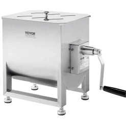 VEVOR Manual Meat Mixer, 60L Fixed Tank Meat Processing Equipment(Mixing Max 120LBS for Meat), Stainless Steel Meat Mixer, Sausage Mixer Machine with Lid Handle Gear Reducer, Ground Beef Hand Mixer